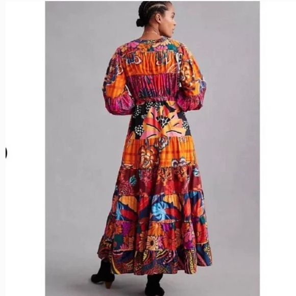 Anthropologie X Farm Rio Button-Front Maxi Dress size 2X - Picture 4 of 16